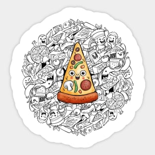 Pizza Doodle Sticker